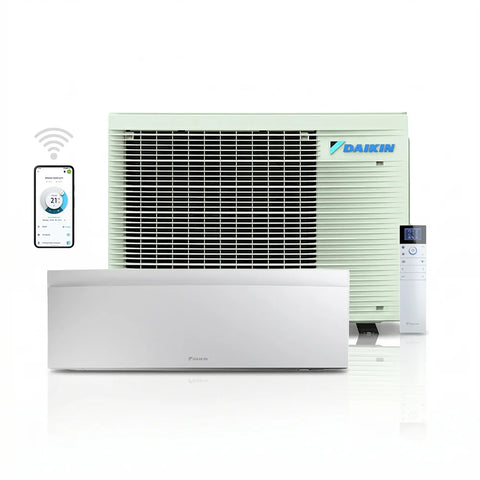 Daikin Emura binnenunit, buitenunit, afstandsbediening en app, wit