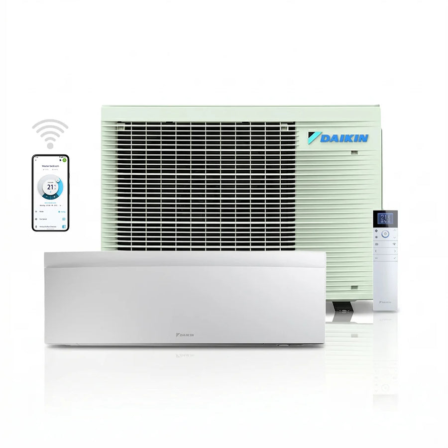 Daikin Emura binnenunit, buitenunit, afstandsbediening en app, wit