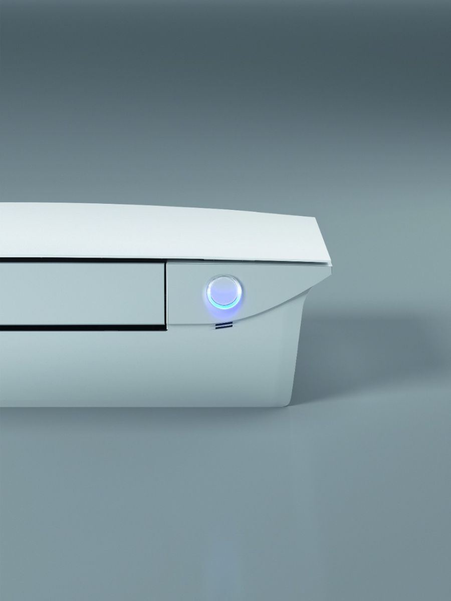 Daikin Emura, close-up van de verlichte ring aan de zijkant