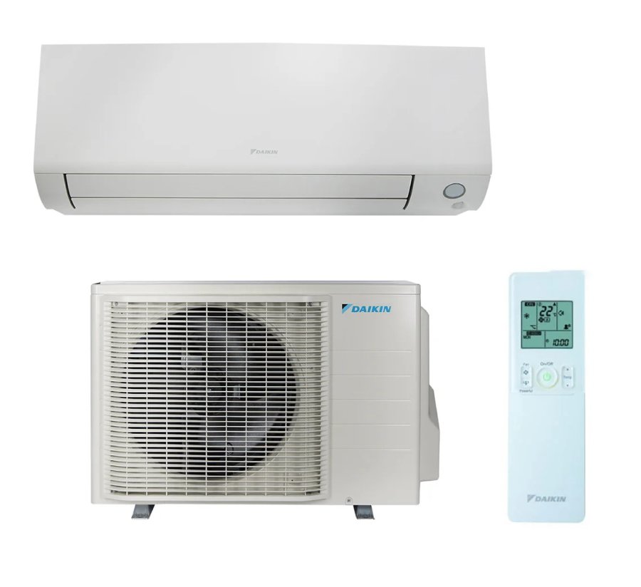 Daikin Perfera binnenunit, buitenunit en afstandsbediening, wit