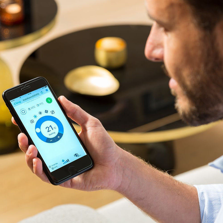 Daikin Onecta-app op een telefoon, voor bediening op afstand