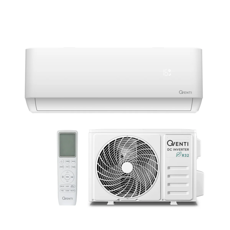 Qventi Matador binnenunit, buitenunit en afstandsbediening, mat wit
