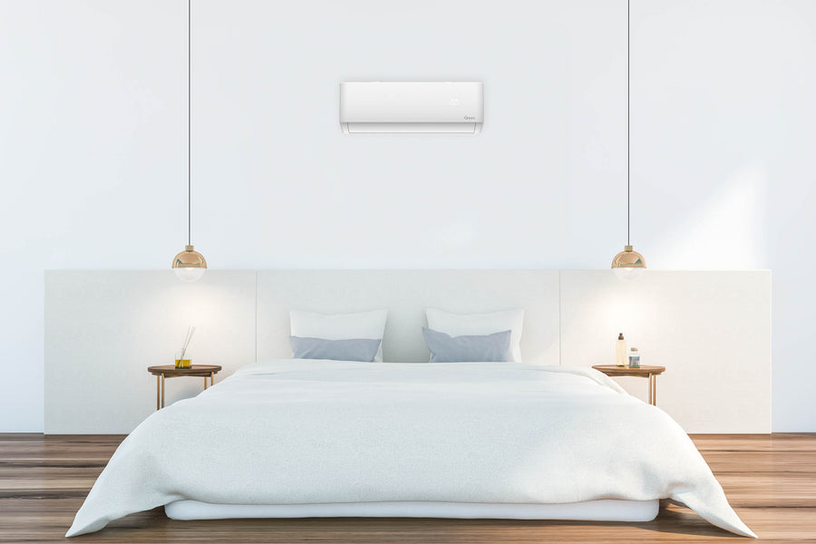 Qventi Matador binnenunit in een witte slaapkamer